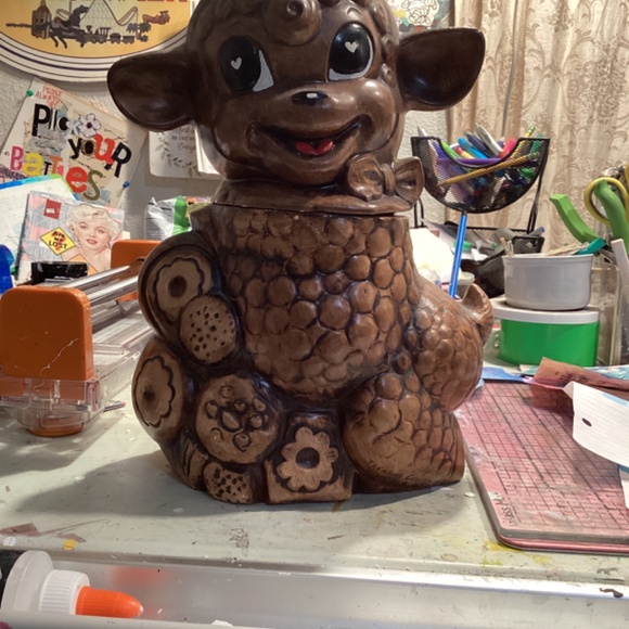 Vintage TreasureCraft 1968 California brown lamb cookie jar - Picture 2 of 5